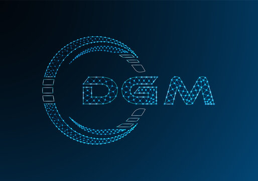 DGM low poly letter logo vector design. DGM lower poly logo design.