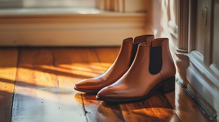 a stylish pair of brown heels