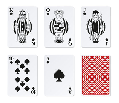 Royal flush. Сards of Spades. 