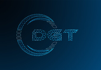 DGT low poly letter logo vector design. DGT lower poly logo design.