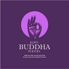 Happy Buddha Purnima Social Media Post Design for Peace and Positivity