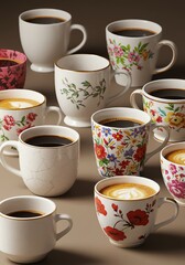 Floral Coffee Mugs: A Rustic Chic Collection