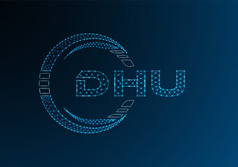 DHU low poly letter logo vector design. DHU lower poly logo design.