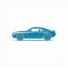Fototapeta premium muscle car logo illustration in a simple and clean flat art style on isolated white