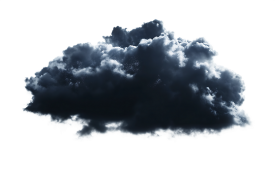 dark storm cloud isolated on white background PNG