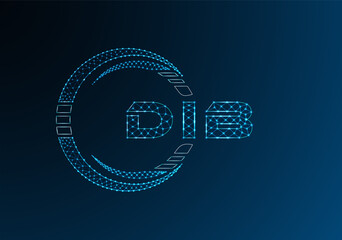 DIB low poly letter logo vector design. DIB lower poly logo design.
