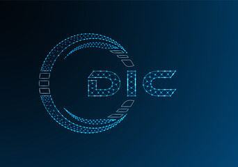 DIC low poly letter logo vector design. DIC lower poly logo design.