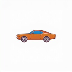 Fototapeta premium muscle car logo illustration in a simple and clean flat art style on isolated white