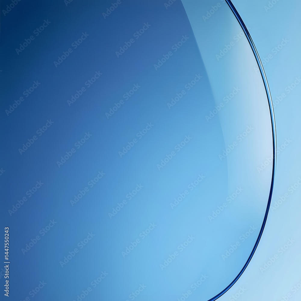 Aufkleber グラデーションブルーの抽象的背景 曲線を描いた水面のようなデザイン 鮮やかな青色のグラデーションが特徴