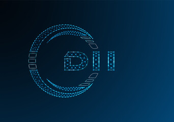 Obraz premium DII low poly letter logo vector design. DII lower poly logo design.