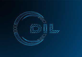 DIL low poly letter logo vector design. DIL lower poly logo design.