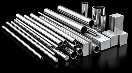 Sleek stainless tubes showcasing modern industrial design and high-quality material in close-up view