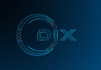 DIX low poly letter logo vector design. DIX lower poly logo design.