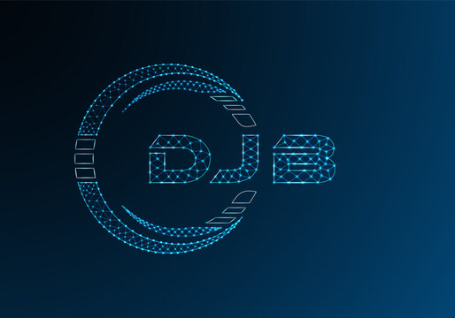 DJB low poly letter logo vector design. DJB lower poly logo design.