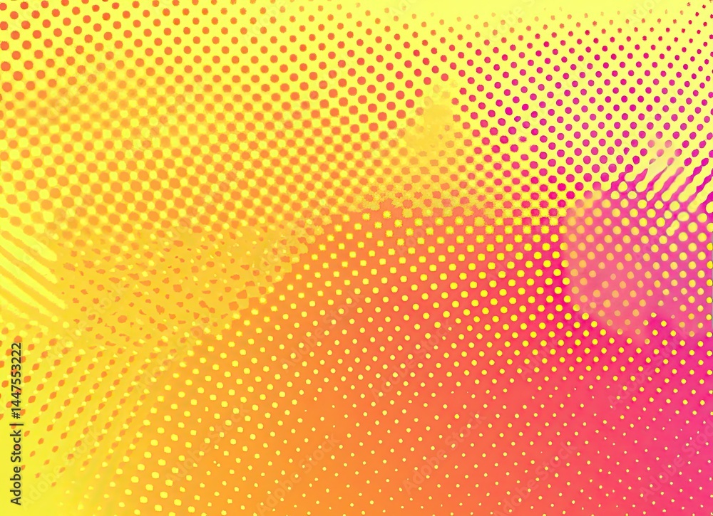 Aufkleber gradient yellow to pink halftone dotted texture background retro style pattern