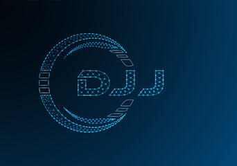 DJJ low poly letter logo vector design. DJJ lower poly logo design.