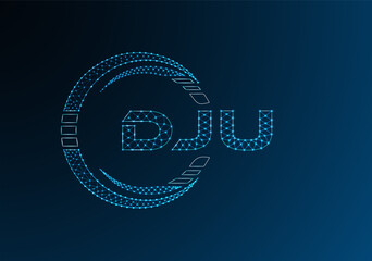 DJU low poly letter logo vector design. DJU lower poly logo design.