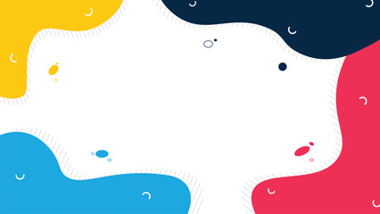 Playful Memphis style background with colourful cartoon splashes, dynamic geometric patterns, and funky retro vibes. Great for digital banners and posters