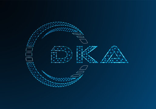 DKA low poly letter logo vector design. DKA lower poly logo design.