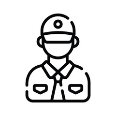 Check out handy line style icon of watchman