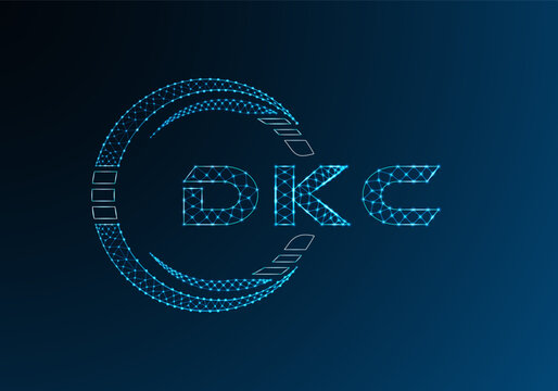 DKC low poly letter logo vector design. DKC lower poly logo design.