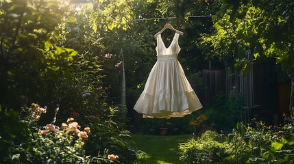 a delicate white dress 