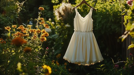a delicate white dress 