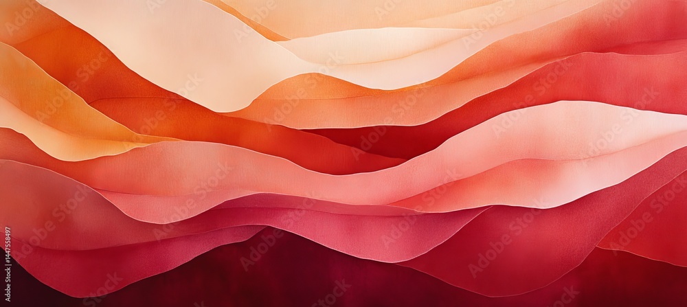 Poster dynamic waves of layered paper. fold and paper abstract art background with pastel colors palette.