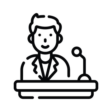 recommend clip art: Get this handy line style icon of politician giving speech
