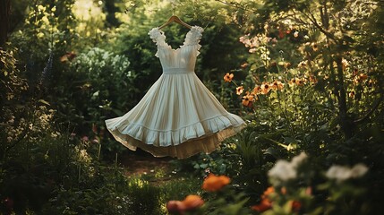 a delicate white dress 