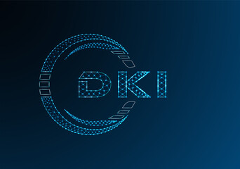 DKI low poly letter logo vector design. DKI lower poly logo design.