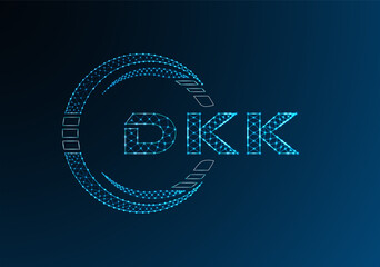 DKK low poly letter logo vector design. DKK lower poly logo design.
