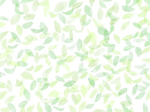 濃淡がついた緑の葉っぱ模様の背景素材イラスト