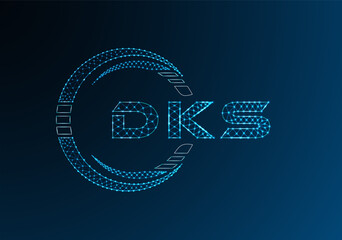 DKS low poly letter logo vector design. DKS lower poly logo design.