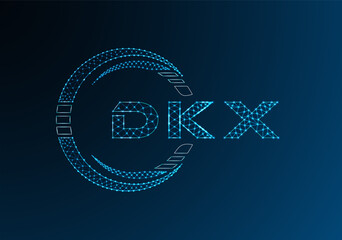 DKX low poly letter logo vector design. DKX lower poly logo design.