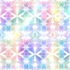 Abstract nacreous white seamless pattern with geometric star elements