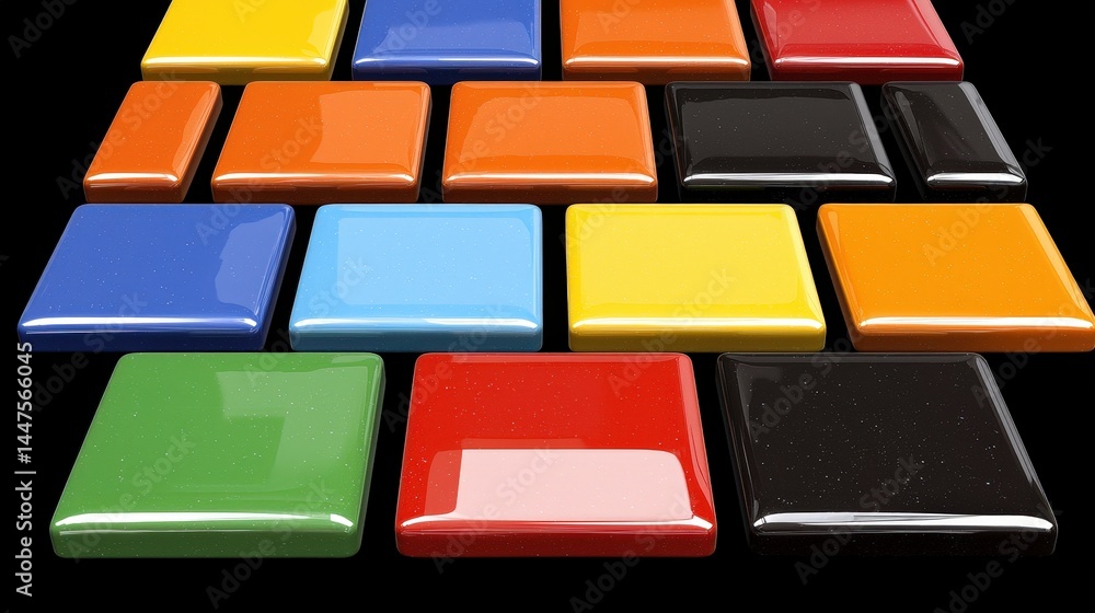 Poster a bright and colorfully designed keyboard featuring a spectrum of colors for a unique experience