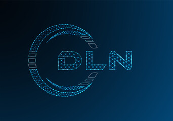 DLN low poly letter logo vector design. DLN lower poly logo design.