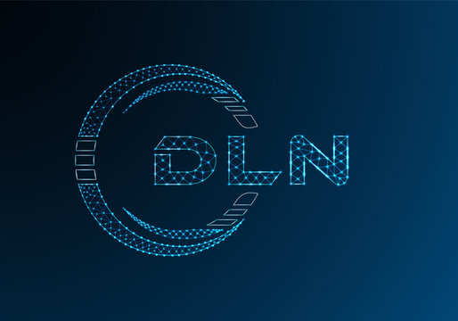 DLN low poly letter logo vector design. DLN lower poly logo design.
