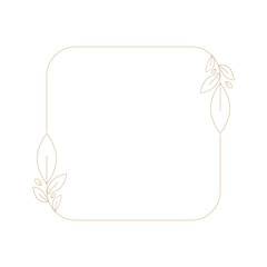 Vintage Frame Leaves Lines