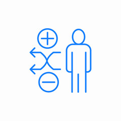decision making blue icon sign vector