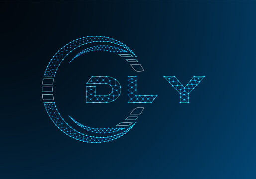 DLY low poly letter logo vector design. DLY lower poly logo design.