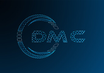 DMC low poly letter logo vector design. DMC lower poly logo design.