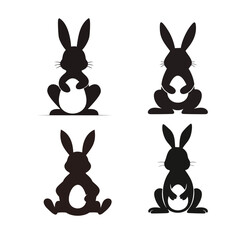 set of easter rabbits