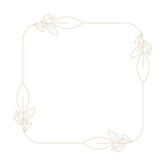 Vintage Frame Leaves Lines