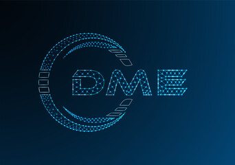 DME low poly letter logo vector design. DME lower poly logo design.