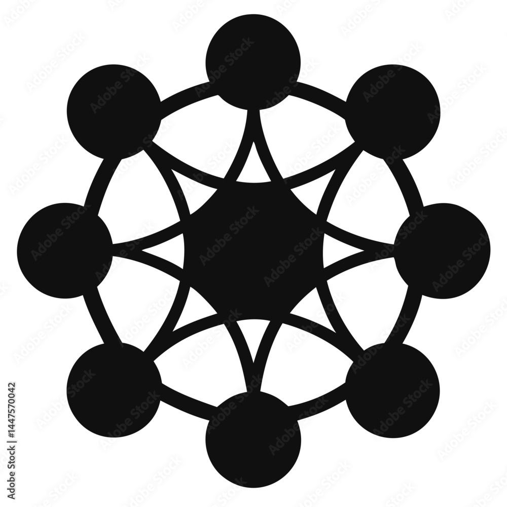 Poster black network connection diagram vector illustration for technology and science projects designs use
