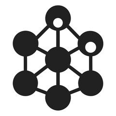 Abstract molecule structure vector graphic design for science and technology projects and presentations isolated on transparent background