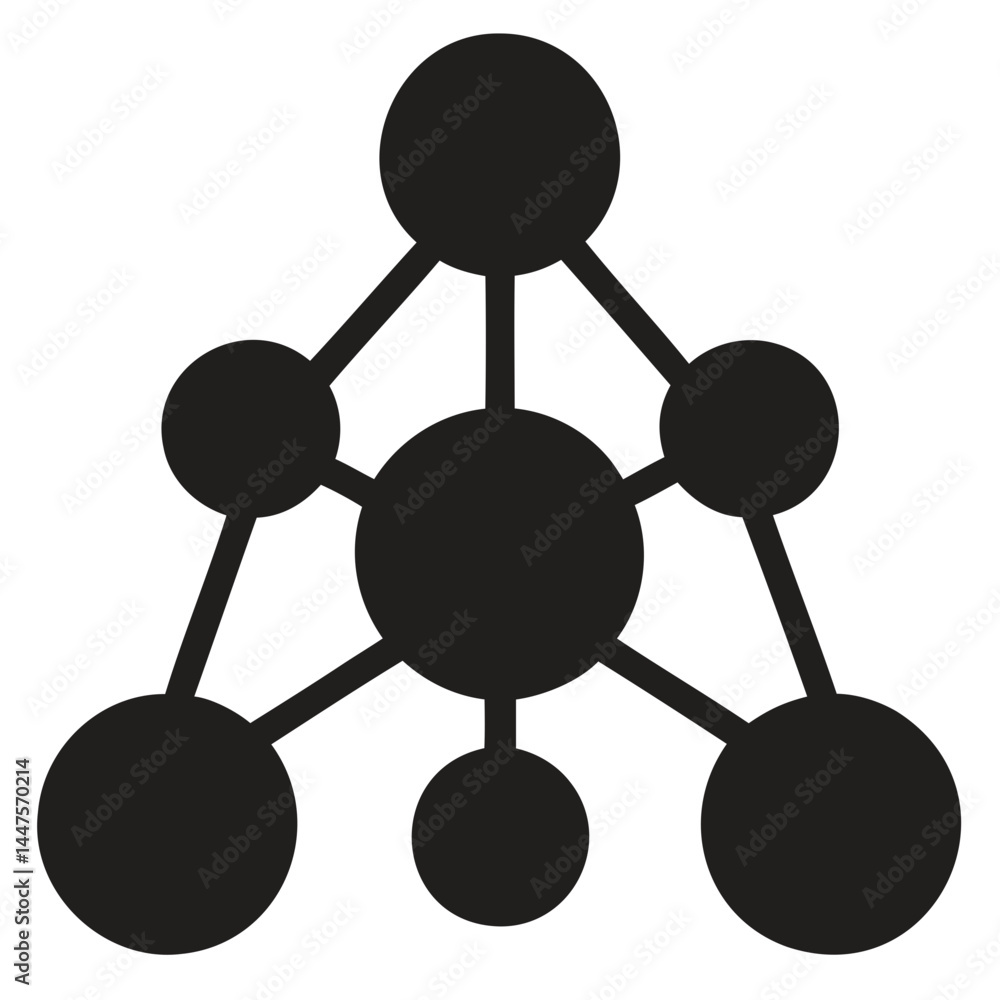 Poster network diagram illustration of connected nodes for data visualization and structure representation 