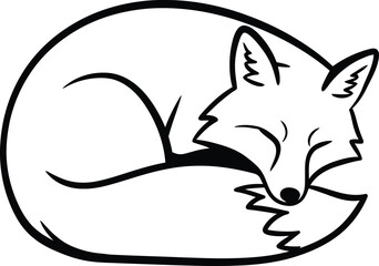 Sleeping Fox Silhouette